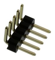 MULTICOMP PRO MC-HRT1-S05-G 引脚针座, 直角, 板至板, 1.27 mm, 1 排, 5 触点, 通孔安装
