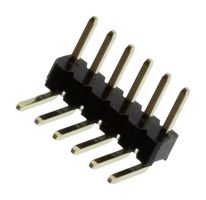 MULTICOMP PRO MC-HRT1-S06-G 引脚针座, 直角, 板至板, 1.27 mm, 1 排, 6 触点, 通孔安装