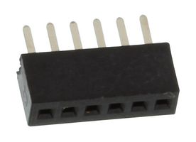 MULTICOMP PRO MC-SVT1-S06-G PCB Receptacle, Board-to-Board, 1.27 mm, 1 Rows, 6 Contacts, Through Hole Mount