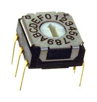 NIDEC COMPONENTS SH-7070MC 旋转编码开关, SH-7000 Series, 通孔安装, 16路, 5 VDC, 十六进制补码, 100 mA
