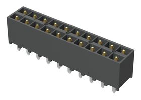 SAMTEC IPT1-110-01-L-D Pin Header, Board-to-Board, 2.54 mm, 2 Rows, 20 Contacts, Through Hole, IPT1