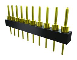 SAMTEC TS-108-G-AA 引脚针座, 精密加工端子, 板至板, 2.54 mm, 1 排, 8 触点, 通孔安装, TS