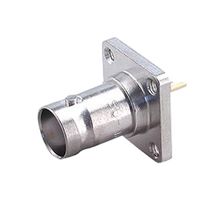 HUBER+SUHNER 23_BNC-50-0-12/133_NE RF / Coaxial Connector, BNC Coaxial, Straight Flanged Jack, Solder, 50 ohm, Beryllium Copper