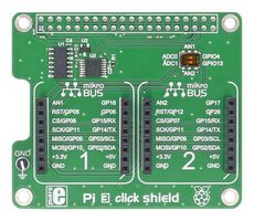 MIKROELEKTRONIKA MIKROE-2756 扩展板, Pi 3 Click板用于 Raspberry Pi , 2 x MikroBUS连接器用于Click板