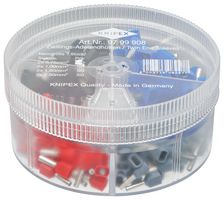 KNIPEX 97 99 908 连接器套件, 端接和铰接, 每种50件18AWG, 17AWG, 15AWG, 13AWG绝缘环箍, 带分配盒