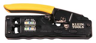KLEIN TOOLS VDV226-107 压接工具, 棘轮, 28 - 22 AWG STP/UTP数据电缆平缎手机电缆与模制连接器, Voice / Data / Video Tools & Connectors