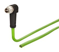 METZ CONNECT 142M2XC0050 Sensor Cable, 90° M12 Plug, Free End, 8 Positions, 5 m, 16.4 ft