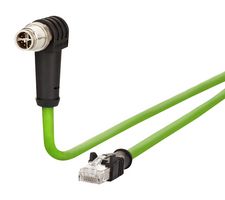 METZ CONNECT 142M2X5C010 Sensor Cable, 90° M12 Plug, RJ45 Plug, 8 Positions, 1 m, 3.28 ft
