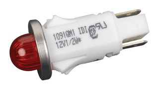 VCC / VISUAL COMMUNICATIONS COMPANY 1091QM1-12V 发光二极管指示器 面板安装, 红色, 12 V, 12.7 mm