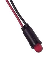 VCC / VISUAL COMMUNICATIONS COMPANY 5100H1FL 发光二极管指示器 面板安装, 红色, 12 V, 6.35 mm