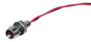 VCC / VISUAL COMMUNICATIONS COMPANY L60D-R5-W 发光二极管指示器 面板安装, 红色, 5 VDC, 5.9 mm, 20 mA, 60 mcd, 无评级