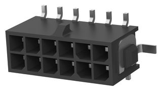 AMP - TE CONNECTIVITY 4-794636-2 引脚针座, 线至板, 3 mm, 2 排, 12 触点, 表面安装直型, Micro MATE-N-LOK