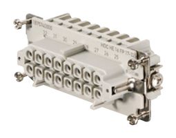 WEIDMULLER HDC HE 16 FP 17-32 重载型连接器, 堆叠, RockStar HE, 插入件, 32+PE触芯, 10, 插座, 推压锁插座