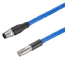 WEIDMULLER HDC XX6A01 FMSM12X-0100 传感器电缆, Cat6a, M12 插头, M12 插座, 8路, 1 m, 3.28 ft, RockStar ModuPlug Series