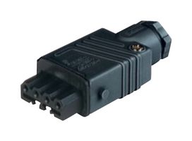HIRSCHMANN STAK 4 SCHWARZ/BLACK 矩形电源连接器, 黑色, 4 触点, ST, 电缆安装, 螺丝, 插座