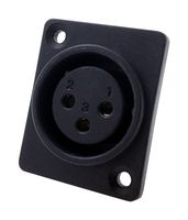 MULTICOMP PRO PS000213 XLR连接器, 3 触点, 插座, 底板安装, 镀银触芯, 尼龙(聚酰胺)主体