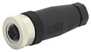 TE CONNECTIVITY T4110401041-000 Sensor Connector, PG7/4-6mm, M12, Female, 4 Positions, Screw Socket, Straight Cable Mount