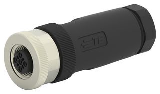 TE CONNECTIVITY T4110402041-000 传感器连接器, PG9/6-8mm, M12, 母, 4路, 螺丝插座, 直形线缆安装