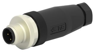 TE CONNECTIVITY T4111401041-000 传感器连接器, PG7/4-6mm, M12, 公, 4路, 螺丝插头, 直形线缆安装