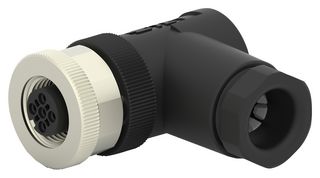 TE CONNECTIVITY T4112002021-000 传感器连接器, PG9/6-8mm, M12, 母, 2路, 螺丝插座, 直角线缆安装