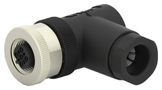 TE CONNECTIVITY T4112402041-000 传感器连接器, PG9/6-8mm, M12, 母, 4路, 螺丝插座, 直角线缆安装