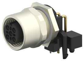 TE CONNECTIVITY T4145035041-001 传感器连接器, M12, 母, 4路, PCB插座, 直角面板安装