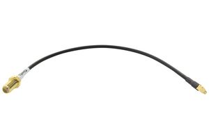 SIRETTA ASMK025X174S11 RF / Coaxial Cable Assembly, 9.9 ", 250 mm, RG174, MMCX Right Angle Plug, SMA Bulkhead Socket