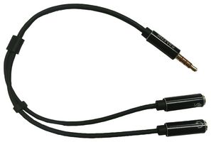 MULTICOMP PRO PS000239 音频/视频电缆组件, 3.5mm4极插头, 3.5mm立体声插座, x2, 9.9 ", 250 mm
