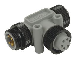 MOLEX 130035-0057 传感器分配器, BRAD Mini-Change, T-样式, 电缆安装, 5路7/8英寸插座, 5路7/8英寸插头, 插座, 灰色, TPE(热塑性弹性体)体