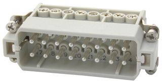 MOLEX 93601-0149 Heavy Duty Connector, 93601 Series, Insert, 16 Contacts, 16A, Plug, Screw Pin