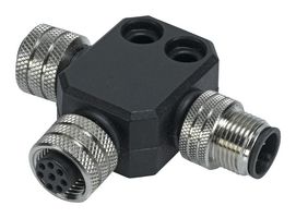 MOLEX 120068-8009 传感器分配器, BRAD Micro-Change, T-样式, 电缆安装, 5路M12插座, 5路M12插头, 插座, 黑色, TPU(热塑性聚氨酯)主体