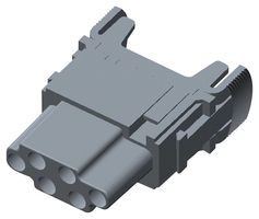TE CONNECTIVITY T2111062201-007 重载型连接器, HMN, 插入件, 6触芯, 插座, 压接槽-无触芯