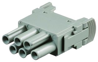 TE CONNECTIVITY T2111063201-007 重载型连接器, HMN, 插入件, 6触芯, 插座, 压接槽-无触芯