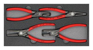 KNIPEX 00 20 01 V09 钳子套件, 精密, 卡簧, SRZ II系列, 泡沫盒, 4件