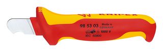 KNIPEX 98 53 03 Cable Knife, VDE, Dismantling, Hook Blade, 170 mm Length