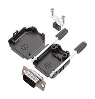 AMPHENOL COMMUNICATIONS SOLUTIONS L17DPPK09-BK+L717SDE09P D-Sub 连接器, 带后壳, 标准, 插头, L17DPPK-BK, 9 触点, DE, 焊接杯
