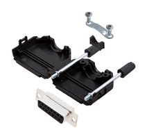 AMPHENOL COMMUNICATIONS SOLUTIONS L17DPPK15-BK+L77SDA15S D-Sub 连接器, 带后壳, 标准, 插座, L17DPPK-BK, 15 触点, DA, 焊接杯