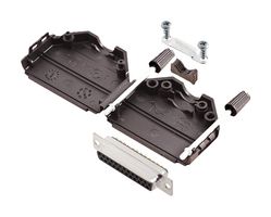 AMPHENOL COMMUNICATIONS SOLUTIONS L17DPPK25-BK+L77SDB25S D-Sub 连接器, 带后壳, 标准, 插座, L17DPPK-BK, 25 触点, DB, 焊接杯