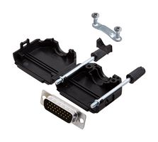 AMPHENOL COMMUNICATIONS SOLUTIONS L17DPPK15-BK+L717HDA26P D-Sub 连接器, HD, 带后壳, 高密度, 插头, L17DPPK-BK, 26 触点, DA, 焊接杯