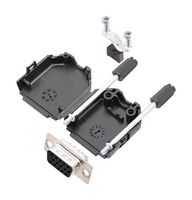 AMPHENOL COMMUNICATIONS SOLUTIONS L17DPPK09-BK+L77HDE15S D-Sub 连接器, HD, 带后壳, 高密度, 插座, L17DPPK-BK, 15 触点, DE, 焊接杯