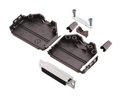 AMPHENOL COMMUNICATIONS SOLUTIONS L17DPPK25-BK+L77HDB44S D-Sub 连接器, HD, 带后壳, 高密度, 插座, L17DPPK-BK, 44 触点, DB, 焊接杯