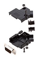 AMPHENOL COMMUNICATIONS SOLUTIONS L17D45PK-P-09+L717SDE09P D Sub Connector, With Backshell, DB9, Standard, Plug, D45PK-M, 9 Contacts, DE, Solder