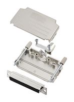 AMPHENOL COMMUNICATIONS SOLUTIONS L17DPPK37-M+L77HDC62S D-Sub 连接器, HD, 带后壳, 高密度, 插座, DPPK-M, 62 触点, DC, 焊接杯