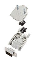 AMPHENOL COMMUNICATIONS SOLUTIONS L17DTPK-M-09+L717SDE09P D-Sub 连接器, 带后壳, 标准, 插头, DTPK-M, 9 触点, DE, 焊接杯