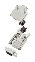 AMPHENOL COMMUNICATIONS SOLUTIONS L17DTPK-M-09+L77SDE09S D-Sub 连接器, 带后壳, 标准, 插座, DTPK-M, 9 触点, DE, 焊接杯