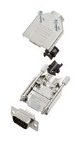 AMPHENOL COMMUNICATIONS SOLUTIONS L17DTPK-M-09+L717HDE15P D-Sub 连接器, HD, 带后壳, 高密度, 插头, DTPK-M, 15 触点, DE, 焊接杯