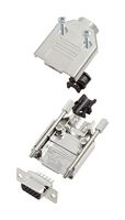 AMPHENOL COMMUNICATIONS SOLUTIONS L17DTPK-M-09+L77HDE15S D-Sub 连接器, HD, 带后壳, 高密度, 插座, DTPK-M, 15 触点, DE, 焊接杯