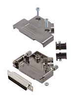 AMPHENOL COMMUNICATIONS SOLUTIONS L17D45PK-M-25+L717SDB25P D Sub Connector, With Backshell, DB25, Standard, Plug, D45PK-M, 25 Contacts, DB, Solder