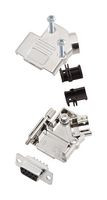 AMPHENOL COMMUNICATIONS SOLUTIONS L17D45PK-M-09+L77SDE09S D-Sub 连接器, 带后壳, 标准, 插座, D45PK-M, 9 触点, DE, 焊接