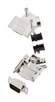 AMPHENOL COMMUNICATIONS SOLUTIONS L17D45PK-M-09+L717HDE15P D-Sub 连接器, HD, 带后壳, 高密度, 插头, D45PK-M, 15 触点, DE, 焊接